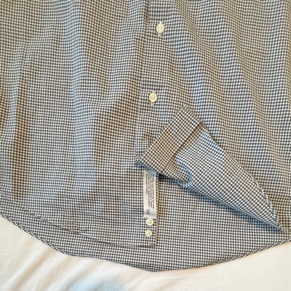 ❌❌SOLD❌❌Nordstrom Mens Shop Trim Fit Non Iron Check Dress Shirt 16.5 34 35 - Picture 4 of 10
